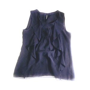 GAP black ruffle front chiffon tank